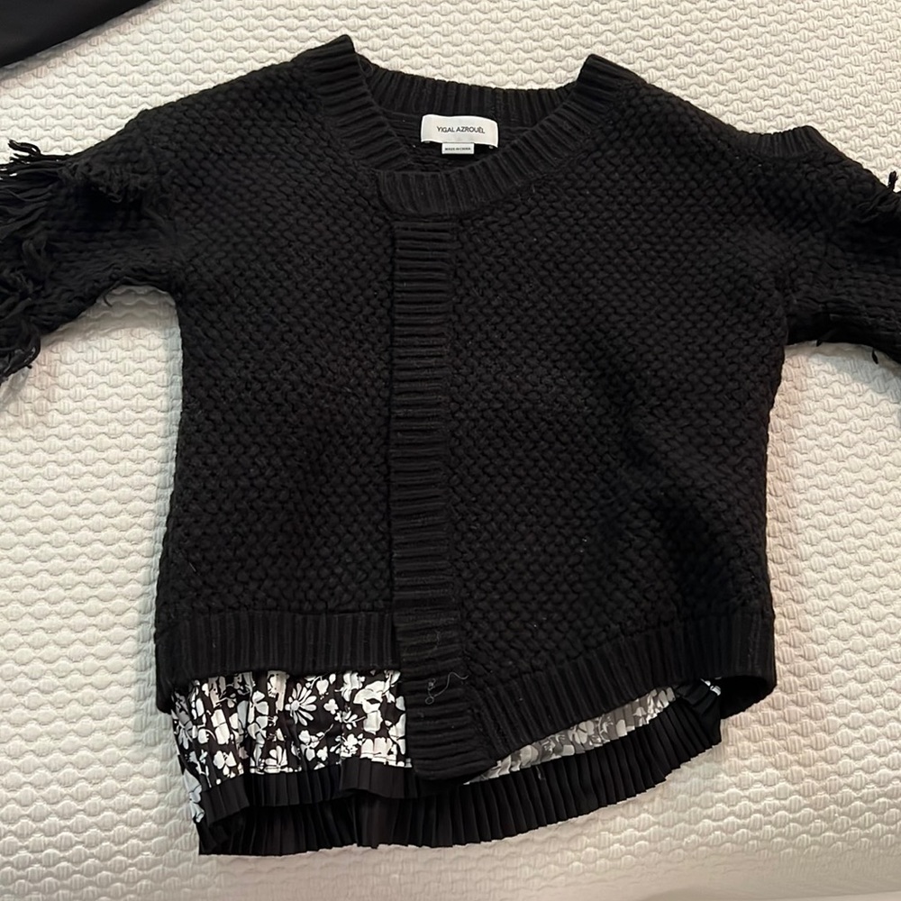 Black sweater. One cold shoulder. Worn a few times